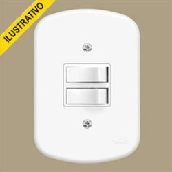 Interruptor Blanc+ C/placa 2 Secoes 4x2 627 Fame