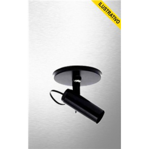 Spot/1 Tubo C/ Acabamento Plastico Preto 11 Wimesn