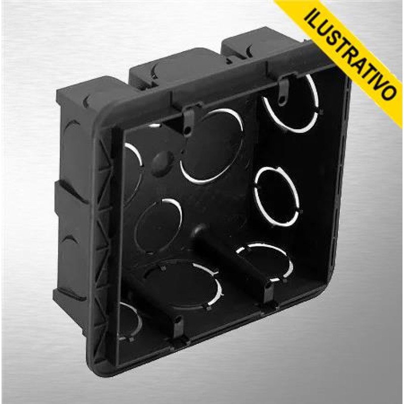 Caixa Luz 4x4 Preta Suporte Plastico Multimarcas