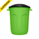 Lixeira Quintal Puxador Plastica 60l Preta 3079 Jaguar