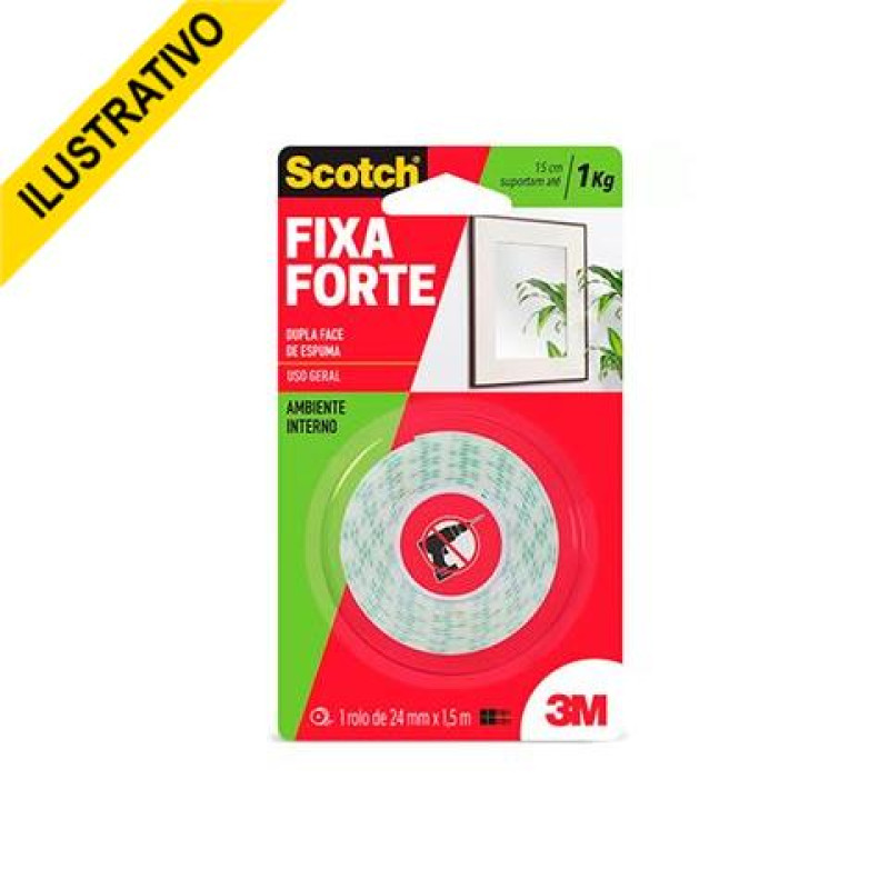 Fita Dupla Face C/espuma 24mmx1,5m Fixa Forte 3m Scotch