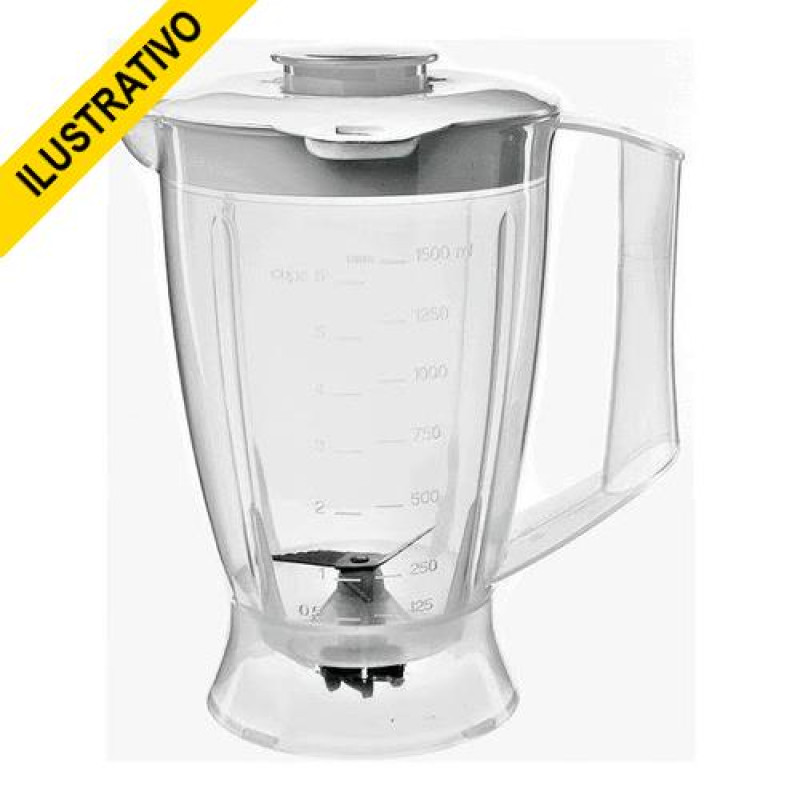 Copo Liquidificador Mallory Kalipso/optima Cristal Tampa Branca 274 Mebrasi/mm1710 Versatil