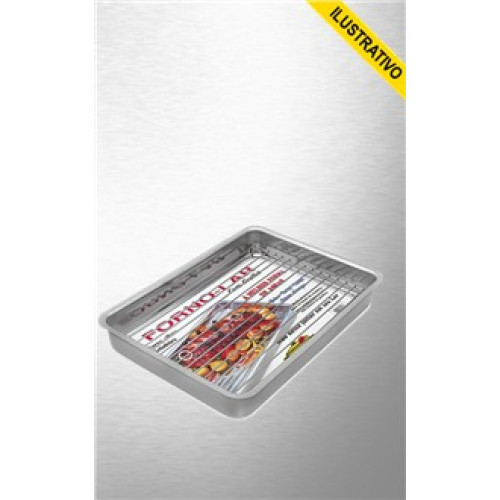 Tabuleiro Retangular Aluminio C/grelha N.4 39x27x5 448 Abc