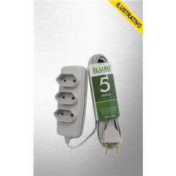 Extensao Eletrica Tripla 10a 2p Paral 2x0,75 05mt 17921 Ilumi