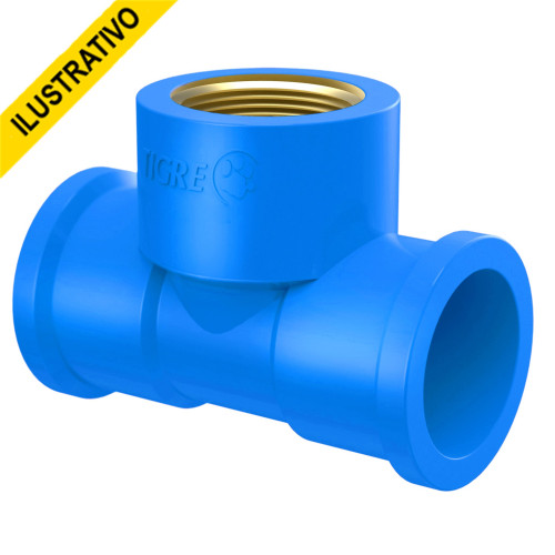 Te Reducao Soldavel 90 25x1/2 Bucha Central Latao Azul Tigre/amanco/a