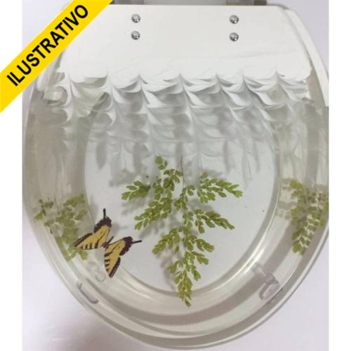 Assento Oval Std Resina Fantasia Branco 1206 Bonek/169319 Poliart