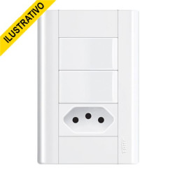 Interruptor Modulare C/placa 2 Secoes+1 Tomada 10a 1441 Fame