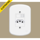 Interruptor C/placa 4x2 1 Secao+1 Tomada 10a 3p Blanc+ 3923/3924 Fame