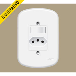 Interruptor Blanc+ C/placa 1 Secao+1 Tomada 10a 3p 3923/3924 Fame