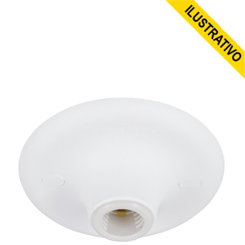 Plafon E27 60w Bocal Plastico Branco Economic 2080003-01 Taschibra
