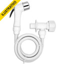 Ducha Higienica Rabicho Abs Branco 1,00mt Gatilho Abs Branco/cromado Registro Abs Branco Redondo 16800 Duda