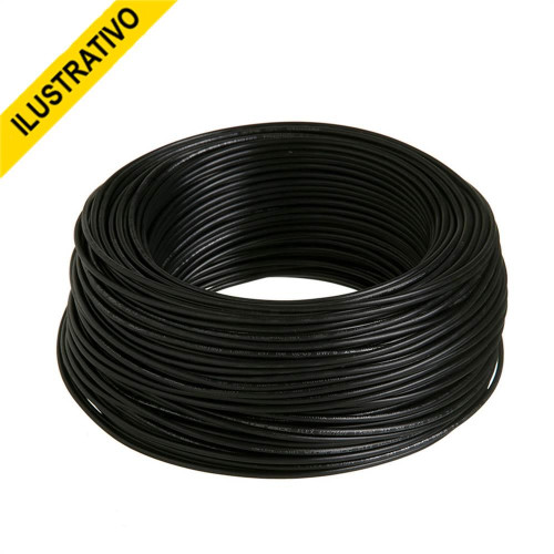 Fio Cabinho Bitolado 01,00mm (rolo-100) 1linha Preto