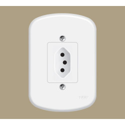 Tomada Blanc+ C/placa 1 Secao 20a 3p 3916 Fame