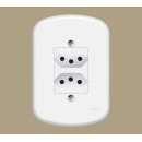 Tomada C/placa 4x2 2 Secoes 20a 3p Branca Blanc+ 3920 Fame