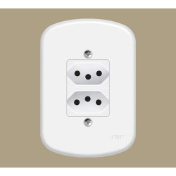 Tomada Blanc+ C/placa 2 Secoes 20a 3p 3920 Fame