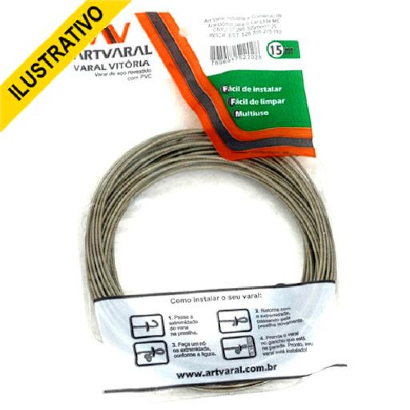 Corda Varal Aco Revestido Pvc 15mt Fc/issam