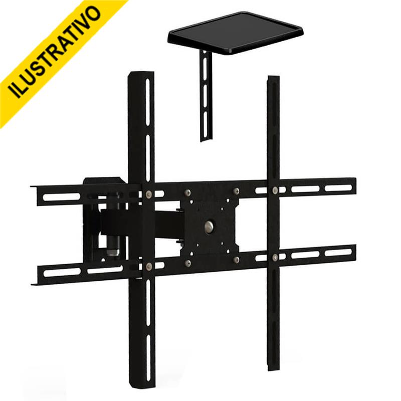 Suporte Tv Articulado 10/70 + Suporte Dvd Preto Sbrp430 Brasforma Suporte Tv Articulado 10/70 + Suporte Dvd Preto Sbrp430 Brasforma