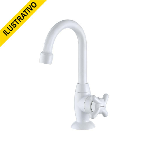 Torneira Lavatorio Mesa Movel Alta 1195 F34 Abs Branca Brio Lorenzetti
