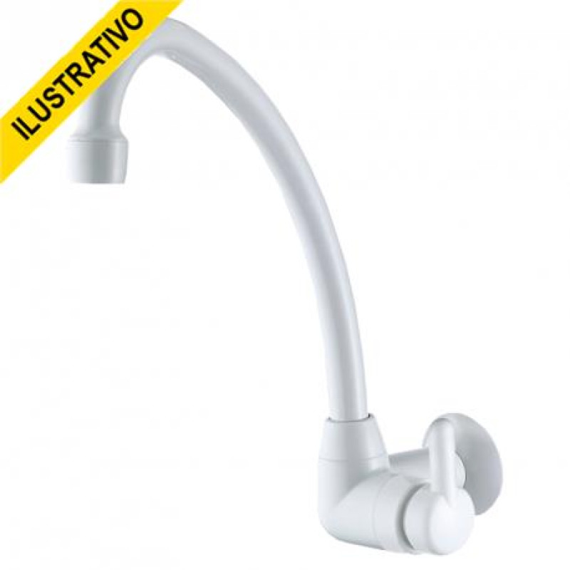 Torneira Cozinha Parede Movel Alta 1168 F31 Abs Branca Bric Fortti Lorenzetti