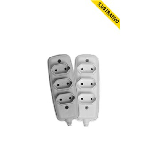 Tomada Barra Tripla S/fio 2p 10a Pb 2633 Ilumi