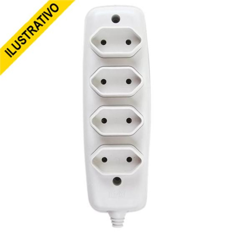 Tomada Barra Quadrupla S/fio 2p 10a 2634 Ilumi Tomada Barra Quadrupla S/fio 2p 10a 2634 Ilumi