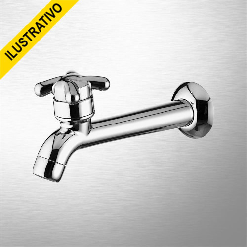 Torneira Cozinha Parede Fixa Reta 1132 F34 Abs Cromada Longa Brio Fortti Lorenzetti