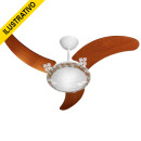 Ventilador Teto Qe Delta Ventus Branco/mogno 3ppm 127v Ventidelta