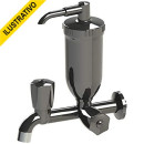 Torneira Filtro Parede Fixa Preta+cromada Abs/preto+cromado Abs Volante Redondo 1/4 13062 Injetplast