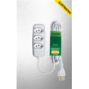 Extensao Eletrica Tripla 10a 3p Cabo Pp Chato 3x0,75 03mt Branca/cz 17991 Ilumi