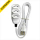 Extensao Eletrica Tripla 10a 3p Cabo Pp 3x0,75 05mt 171001 Ilum