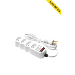 Filtro Linha 04 Tomadas 1mt 2p+t 3p Cabo Pp Chato 34002 Ilumi