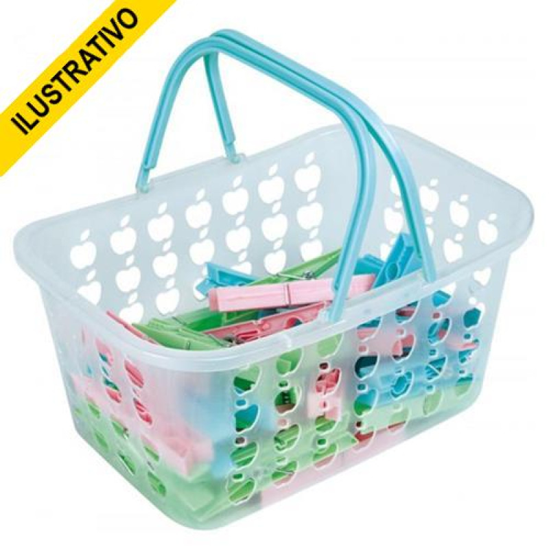 Cesto C/ Prendedores Roupa Maxi 36pcs 6072 Mor Cesto C/ Prendedores Roupa Maxi 36pcs 6072 Mor