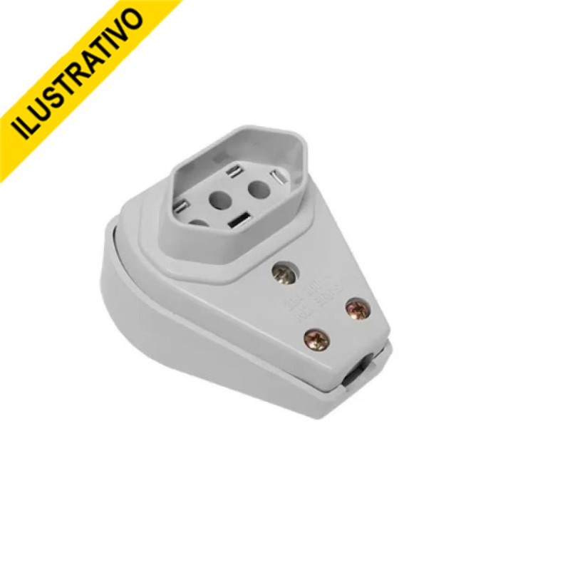 Plug Femea 3p 20a Prensa Cabo Gigante 1449 Ilumi