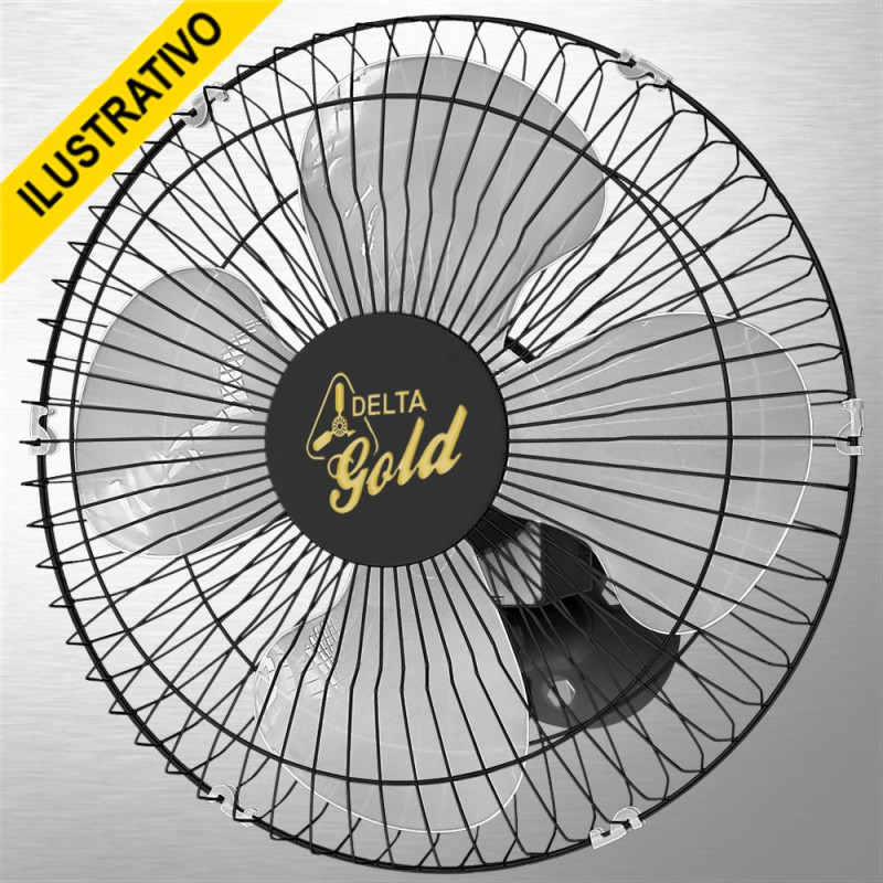 Ventilador Parede 50cm Gold Grade Aco Preto Ventidelta