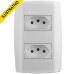 Tomada Slim C/placa 2 Secoes 10a 250v 80120 Ilumi
