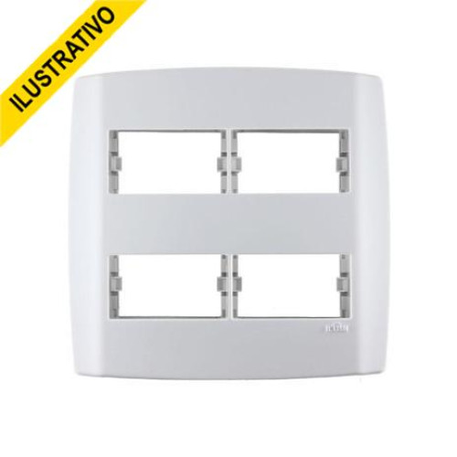 Placa 4x4 2+2 Modulo+suporte Separ Horiz Slim 83070 Ilumi