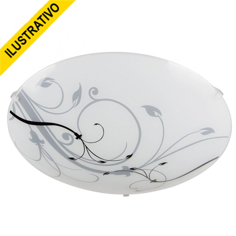 Plafon Redondo 25cm 1xe27 Acabamento Cristal Branco Ametista 81921004 Blumenau