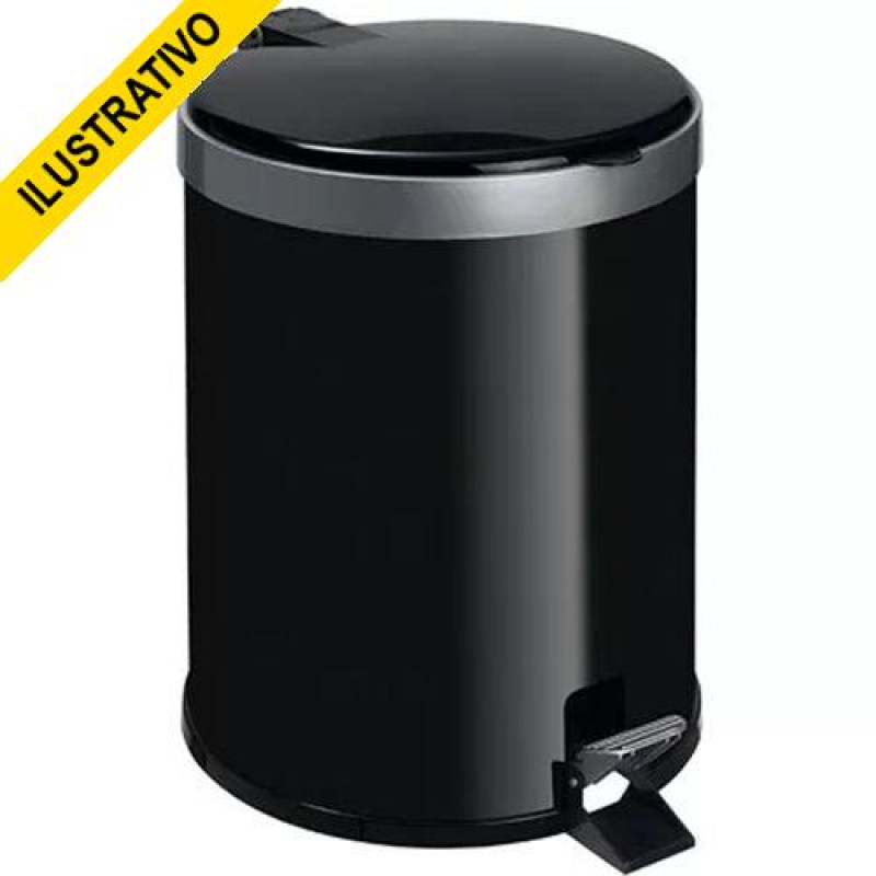 Lixeira Cozinha Pedal Plastica Preta 12l 3543 Viel
