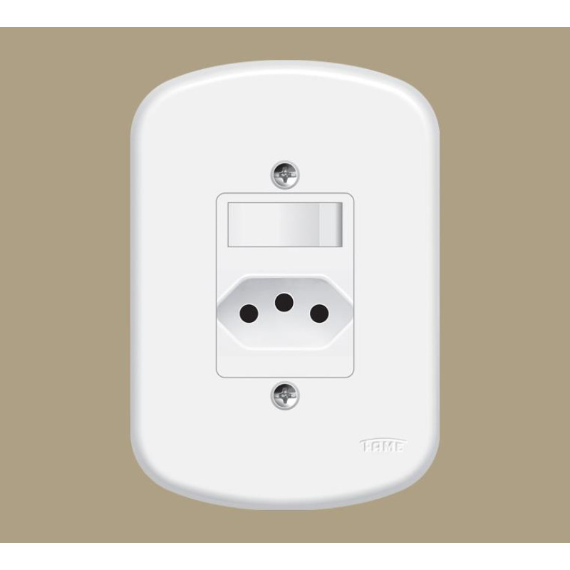 Interruptor Blanc+ C/placa 1 Secao+1 Tomada 20a 3p 3925 Fame