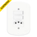 Interruptor Blanc+ C/placa 2 Secoes+1 Tomada 20a Padrao 2pt+t 1364/3930 Fame