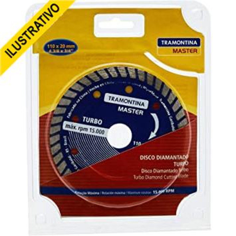 Disco Corte Marmore/granito Diamantado Turbo Seco 110x20mm 4.3/8 42596/104 Tramontina Disco Corte Marmore/granito Diamantado Turbo Seco 110x20mm 4.3/8 42596/104 Tramontina