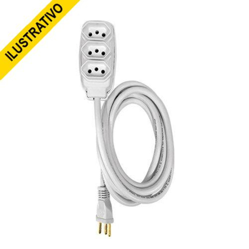 Extensao Eletrica Tripla 20a 3p Cabo Pp 3x2,5 05mt Br Ilumi