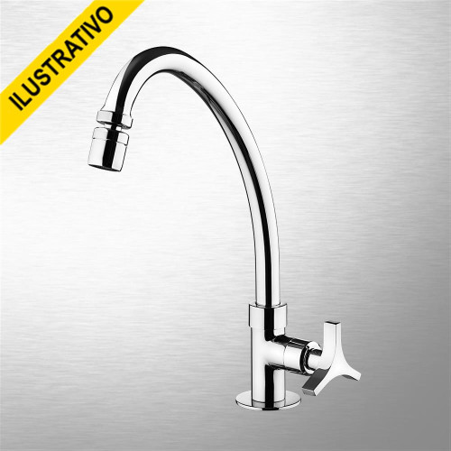 Torneira Cozinha Mesa Movel Alta 1167 C33 Metal Trio Lorenzetti