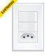 Interruptor Evidence C/placa 2 Secoes+1 Tomada 3p 10a 2921 Fame