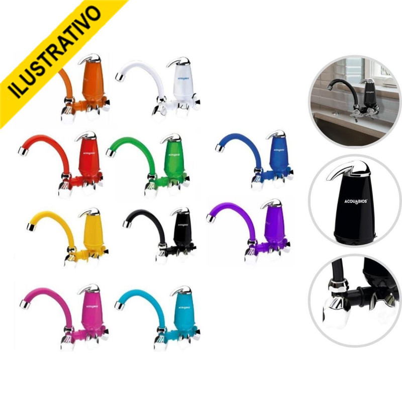Torneira Filtro Parede Movel Alta Laranja+cromada Abs/laranja+cromado Abs Volante Redondo Mvs Acquabios