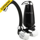 Torneira Filtro Parede Movel Alta Preta+cromada Abs/preto+cromado Abs Volante Redondo Mvs Acquabios
