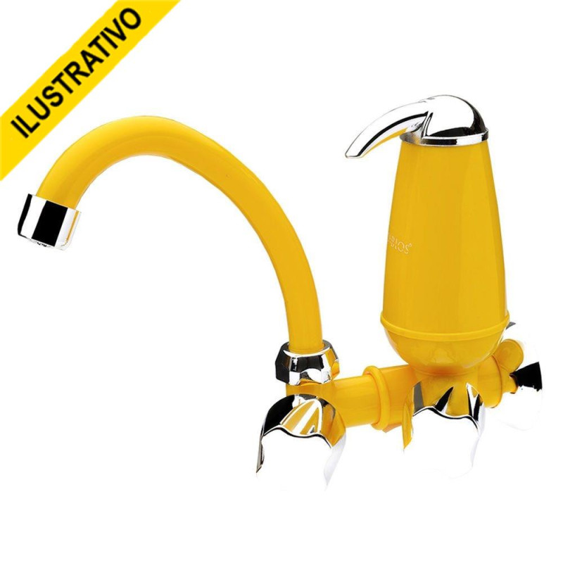 Torneira Filtro Parede Movel Alta Amarela+cromada Abs/amarelo+cromado Abs Volante Redondo Mvs Acquabios Torneira Filtro Parede Movel Alta Amarela+cromada Abs/amarelo+cromado Abs Volante Redondo Mvs Acquabios