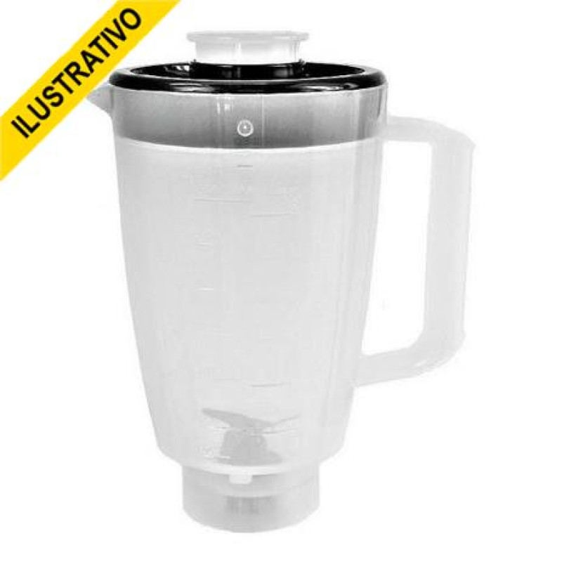 Copo Liquidificador Walita Daily Ri2101/2102/2103/ Tampa Preta Translucido 6581 Mebrasi/mm1614/083 Versatil