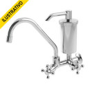 Torneira Filtro Parede Movel Alta Cromada Metal/cromado Abs Volante Cruz 1/4 Real