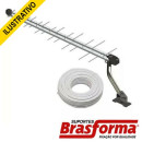 Antena Externa C/mastro+cabo Uhf/vhf/fm Digital Sl 2800k Brasforma